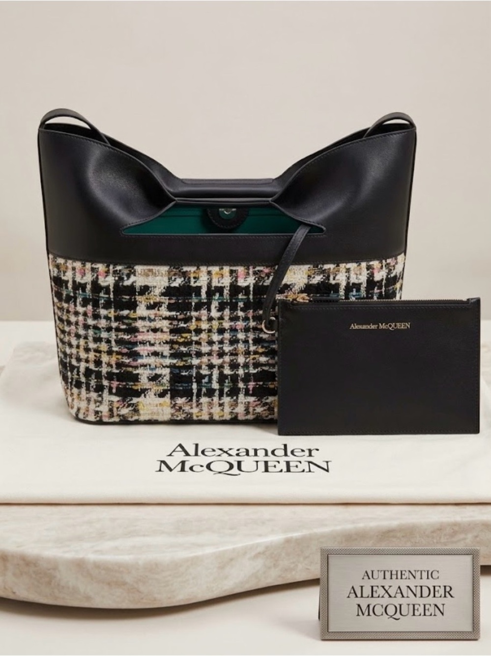 Alexander McQueen The Bow Tweed Tote